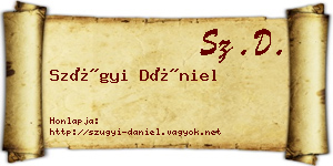 Szügyi Dániel névjegykártya