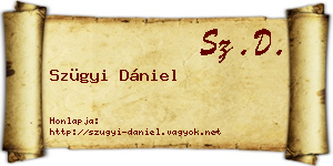 Szügyi Dániel névjegykártya